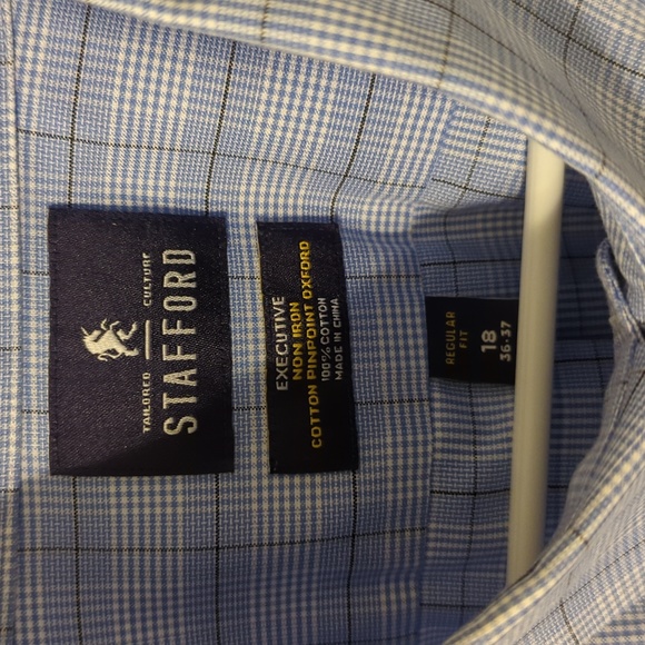 Stafford dress shirt, blue stripes, regular fit, 18 36/37 - Picture 2 of 2